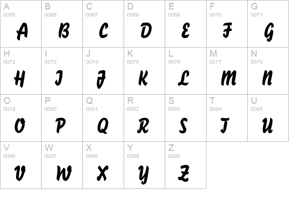 BassScriptOpti uppercase A-Z preview