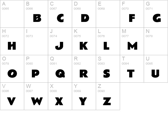 Bassuto uppercase A-Z preview
