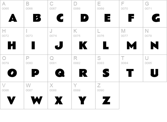 Basuto RR uppercase A-Z preview