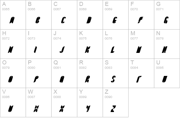 Bath BlackItalic uppercase A-Z preview