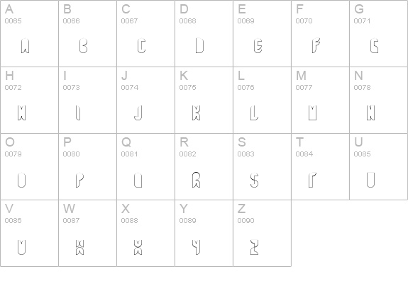 Bath BlackOutline uppercase A-Z preview