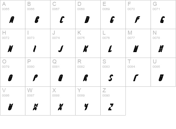 Bath HeavyItalic uppercase A-Z preview