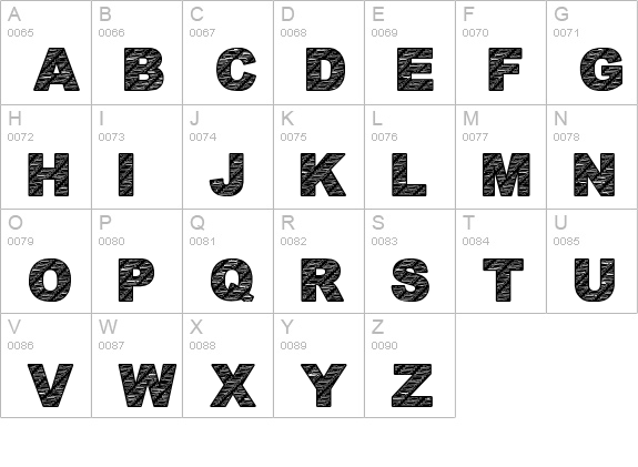 BatikFont1 uppercase A-Z preview