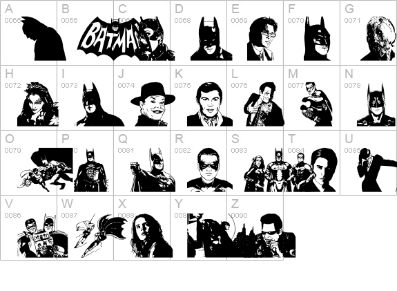 Batman The Dark Knight uppercase A-Z preview