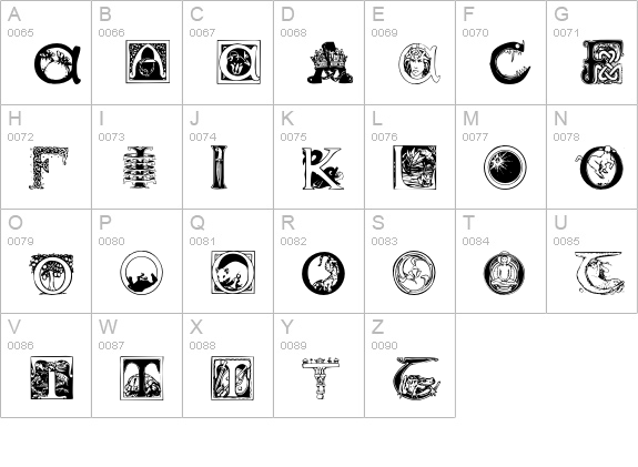 Batten uppercase A-Z preview