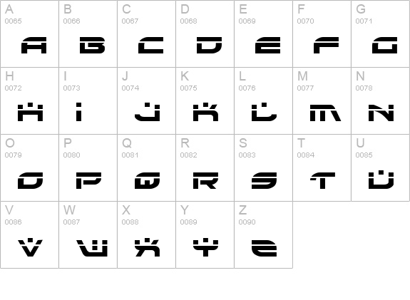 Battlefield Laser uppercase A-Z preview