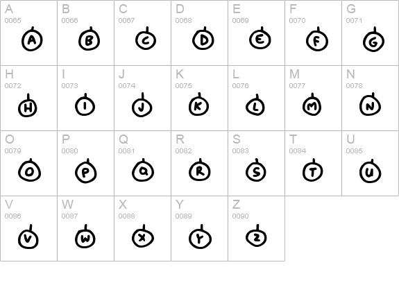 Baubles
 uppercase A-Z preview