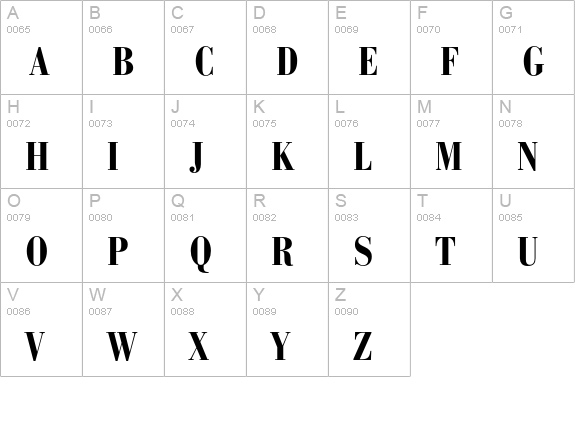 Bauer Bodoni Std 2 Bold Condensed uppercase A-Z preview