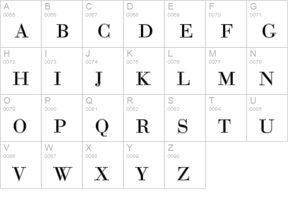 Bauer Bodoni T Regular In1 uppercase A-Z preview