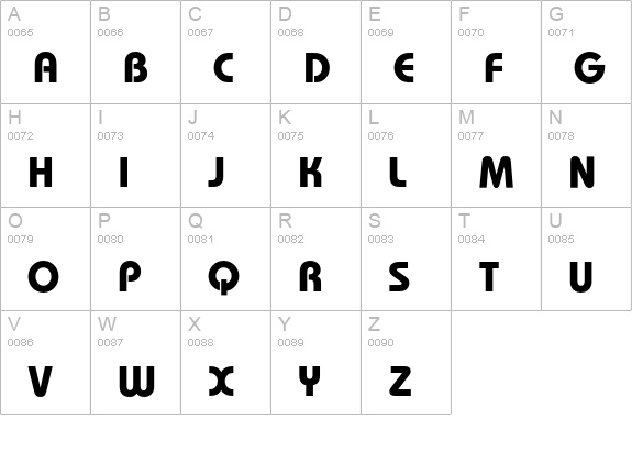 BauhausEF-Bold uppercase A-Z preview