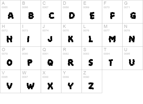 Baukasten-Six uppercase A-Z preview