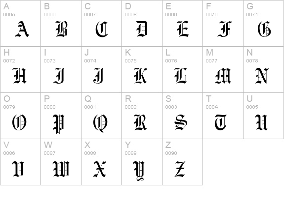 Baxter uppercase A-Z preview