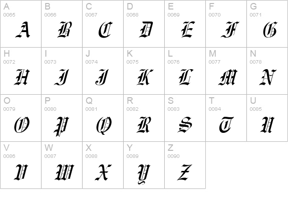 Baxter-Italic uppercase A-Z preview