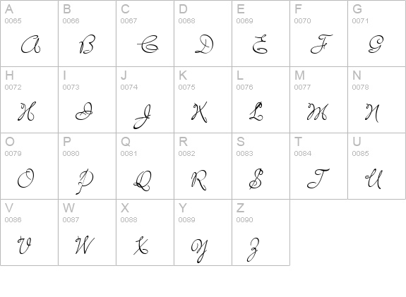 BayernHandschriftNF uppercase A-Z preview