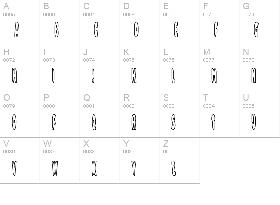 Bazzomba uppercase A-Z preview