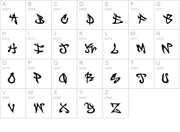 BBOYSTRUT uppercase A-Z preview