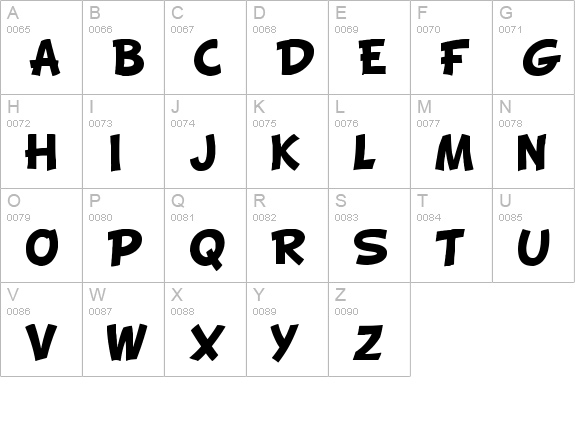 BD Cartoon Shout uppercase A-Z preview