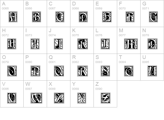 BD Renaissance uppercase A-Z preview