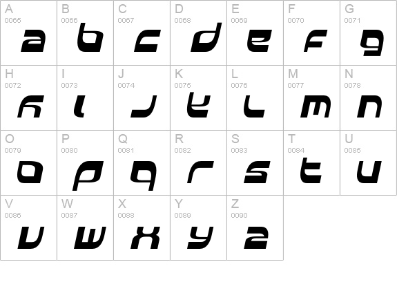 BDElside uppercase A-Z preview