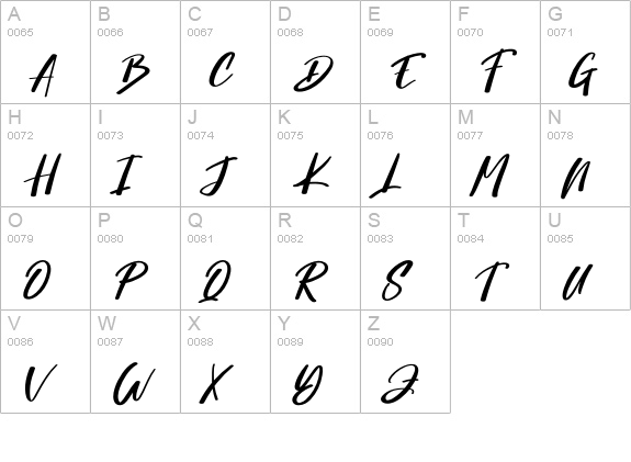 Beach uppercase A-Z preview