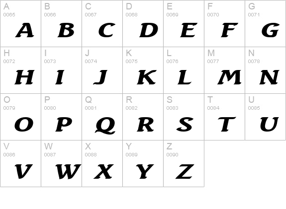 Beach Extended Bold Italic uppercase A-Z preview