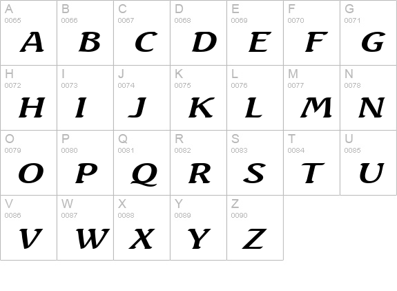 Beach Extended Italic uppercase A-Z preview