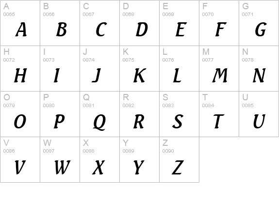 Beach Italic uppercase A-Z preview
