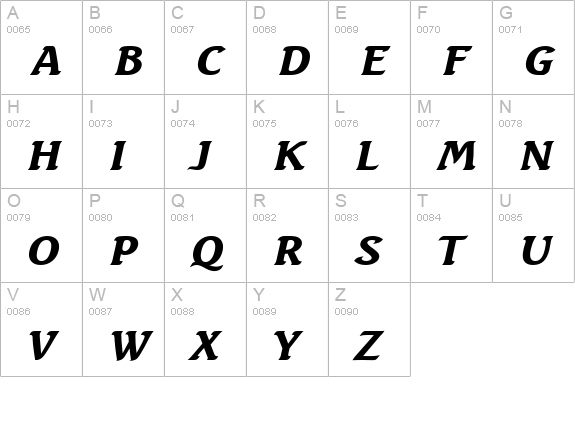 Beach Wide Bold Italic uppercase A-Z preview