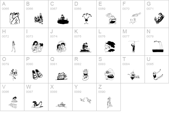 BeachBats uppercase A-Z preview