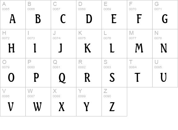 BeachCondensed Normal uppercase A-Z preview
