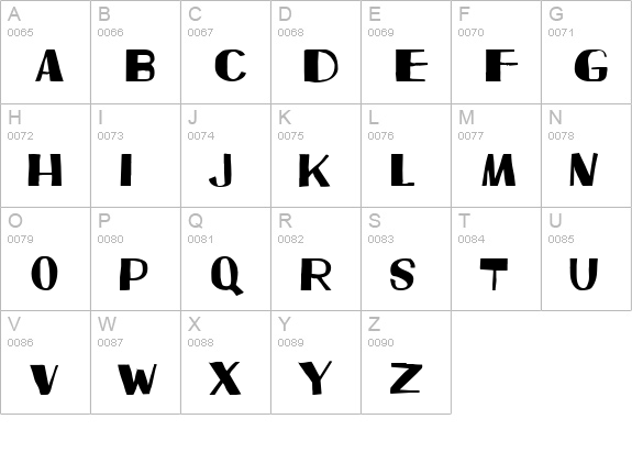 Beam uppercase A-Z preview