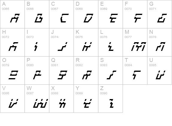 Beam Rider Italic Laser uppercase A-Z preview