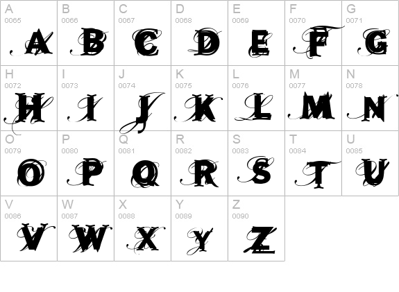 Beast uppercase A-Z preview