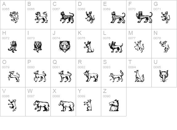 Beasts uppercase A-Z preview