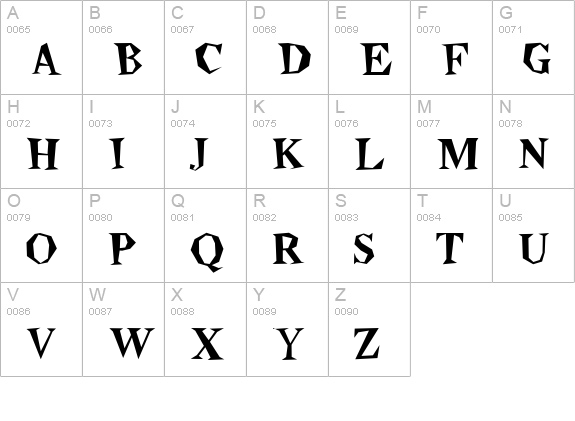 Beatnik Plain uppercase A-Z preview