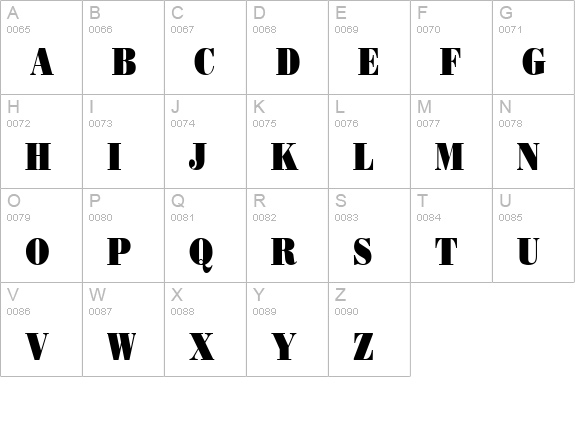 Beau Condensed Normal uppercase A-Z preview