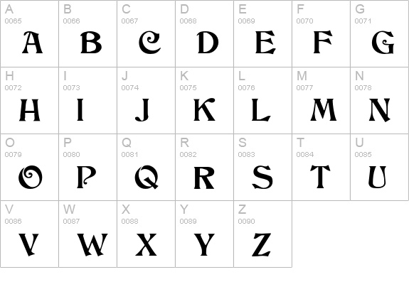 Beaumarchais uppercase A-Z preview