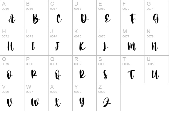 Beautiful uppercase A-Z preview