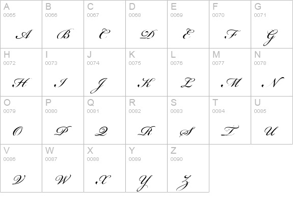 Beautiful ES uppercase A-Z preview