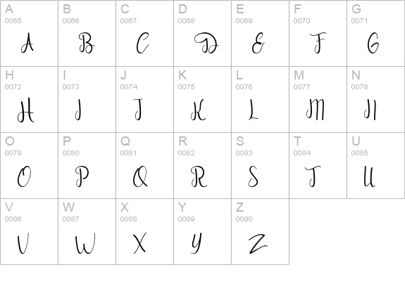Beautype - Simple Script Font uppercase A-Z preview