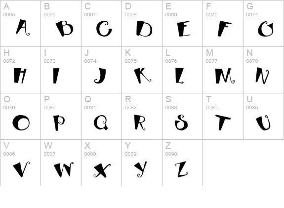 Bebop uppercase A-Z preview