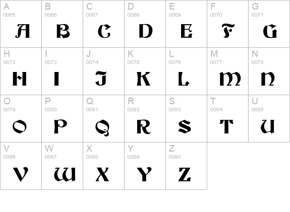 Becker-Medium uppercase A-Z preview