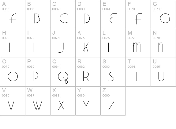 BeckerMonolineModernNF ExtraLight uppercase A-Z preview