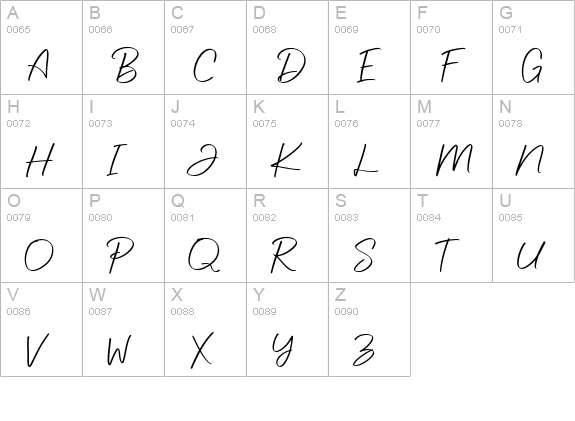 Bedger uppercase A-Z preview