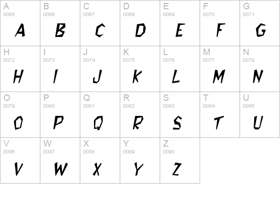 Bedrock Italic uppercase A-Z preview