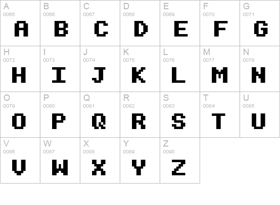 Beeb Mode One uppercase A-Z preview