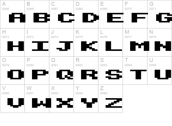 Beeb Mode Two uppercase A-Z preview