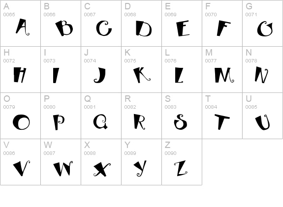 Beebop uppercase A-Z preview
