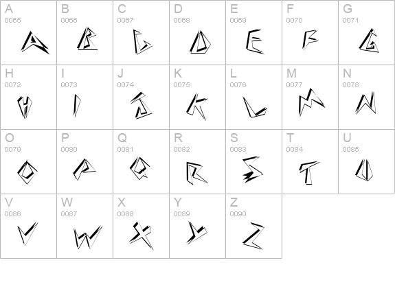 Beebopp Regular uppercase A-Z preview