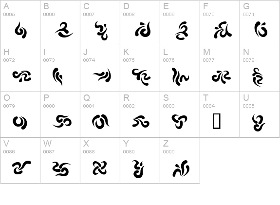 Beech uppercase A-Z preview
